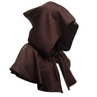 Cosplay Kostume Kappe Middelalder Hætte Cape Kappe Heks Munk Præstehat (brun)