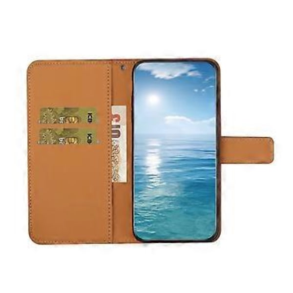 Etnisk Stil PU-etui til Motorola Moto E14 (Brun)