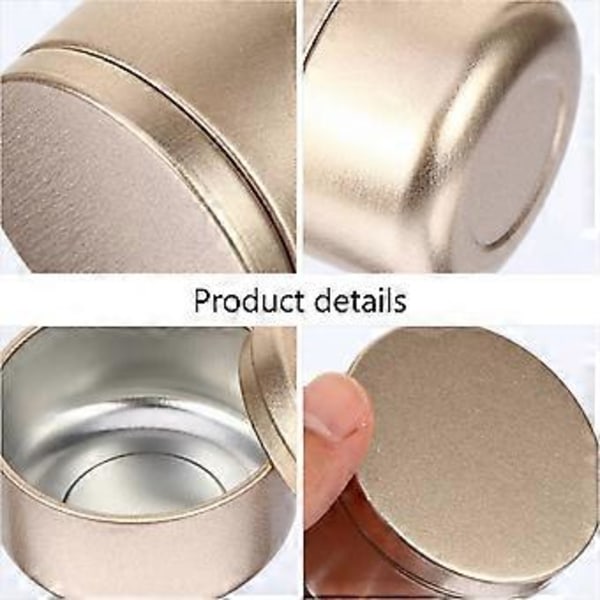 12 kpl Kynttiläpurkkeja Matkalle, Pyöreät Metallipurkit Kynttiläastioita 50ml