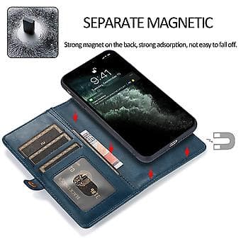 Irrotettava nahkakotelo iPhone 14 Plus:lle (Sininen)