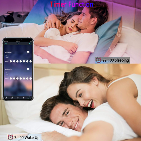 10M LED-stripe, Bluetooth LED-striper med APP-kontroll og 20 knapper