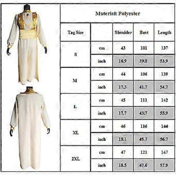 Cosplay Aladdin-lampun Prinssi Mies Asusteet (2XL)