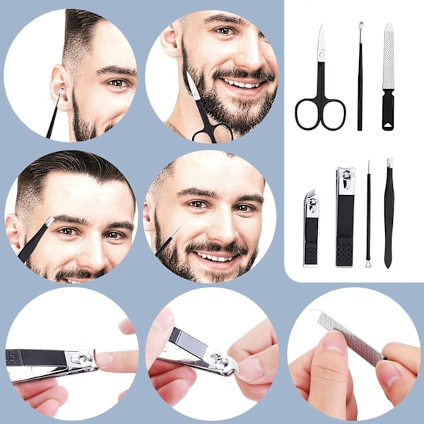 Manikyrset Kvinna Man Professionell Nagelklippare Kit Nagelvård Till