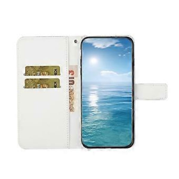 Etnisk stil PU-etui for Motorola Moto E14 (Hvit)