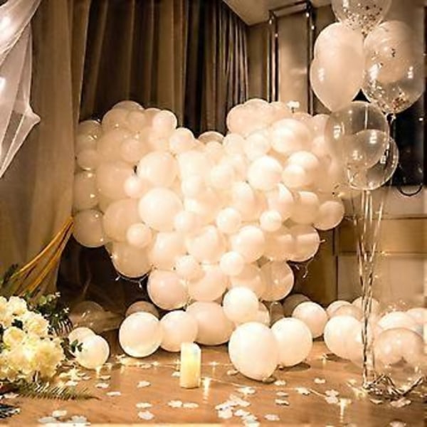 200 stk. Hvide Balloner 5 tommer Hvide Latex Balloner Mini Pastel Helium Ballon til Fødselsdag Baby Shower Fest