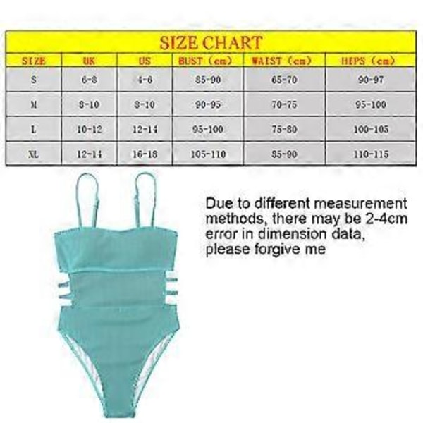 Naisten korkealeikkaukselliset bandeau-uimapuvut säädettävillä olkaimilla, seksikäs yksiosainen uimapuku bikini - Vihreä