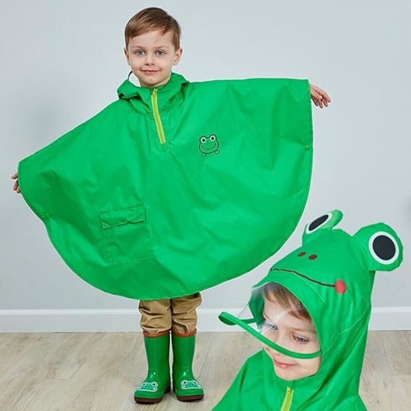 1 stk. Børneponcho Unisex Baby Regnfrakke Poncho Vandtæt Jakke