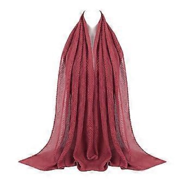 Chiffon-huivi naisille ja tytöille - Muodikas muslimihuivi syntymäpäiville, häihin, Eid al-Fitriin, Shahadah-juhliin, Ramadanin rukouksiin (22 ruosteenpunainen)