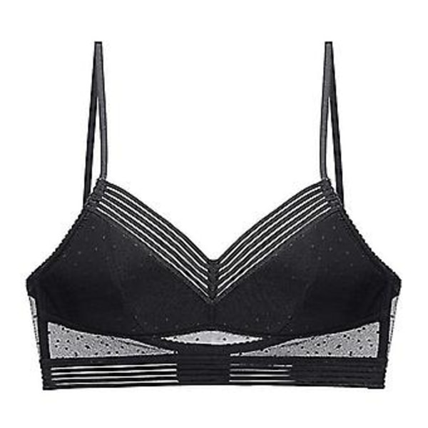 Trådløs bh med lav ryg, spids bh, push-up bh, backless bh, dyb V usynlig bh med lav ryg (XL Sort)