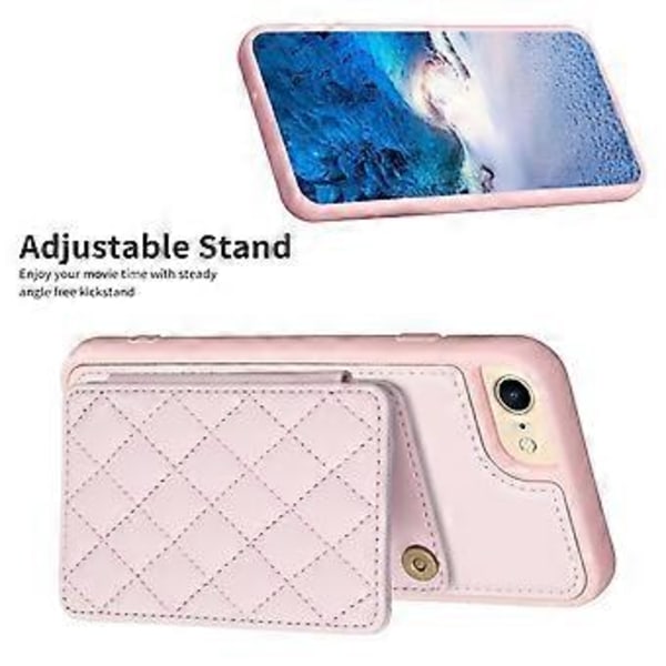 BF25 TPU-fodral med PU-läderbeläggning för iPhone 6/6s/7/8, med kortfack och stativ (Stil F)