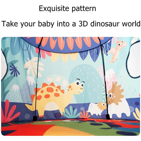 Barnens tält, inomhustält för barn, dinosaurietält för barn med ferrul, lekstuga för barn