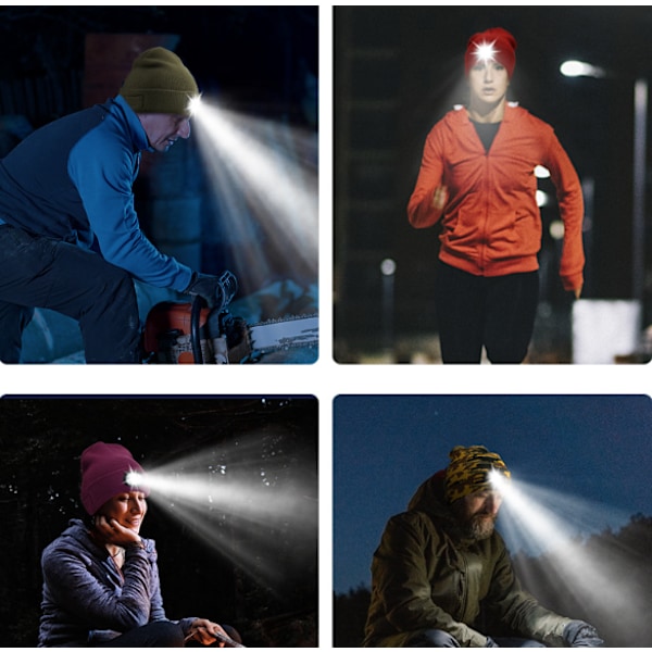 Tiibetiläinen sininen LED-neulehattu, kevyt hattu, lämmin hattu, miesten an