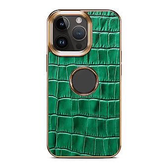 Denior Krokodille-Tekstur PU-Etui for iPhone 14 Plus (Grønn)