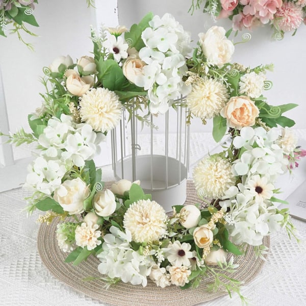 Kunstig blomsterkrans Dørkrans DIY Jul Bryllup Hengende