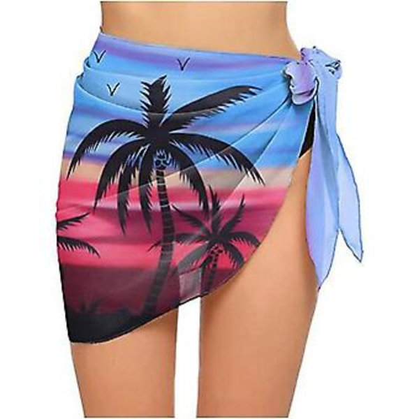 Strand Sarong Kjole Badetøj Cover Ups Til Kvinder Åndbar Hurtigtørrende Sarong Skørt (208*50cm Blå himmel)