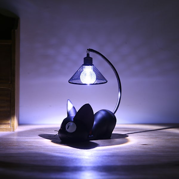 Svart kattlampe, LED svart kattlampe figur kattelampe, kreativ re