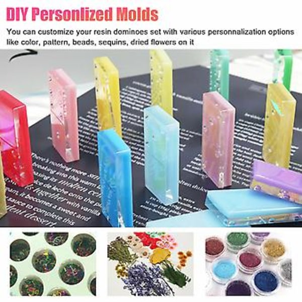 2 ST Silikon Dominoform Harts Epoxi Spel Tillverkning Hantverk DIY Gjutform ( )