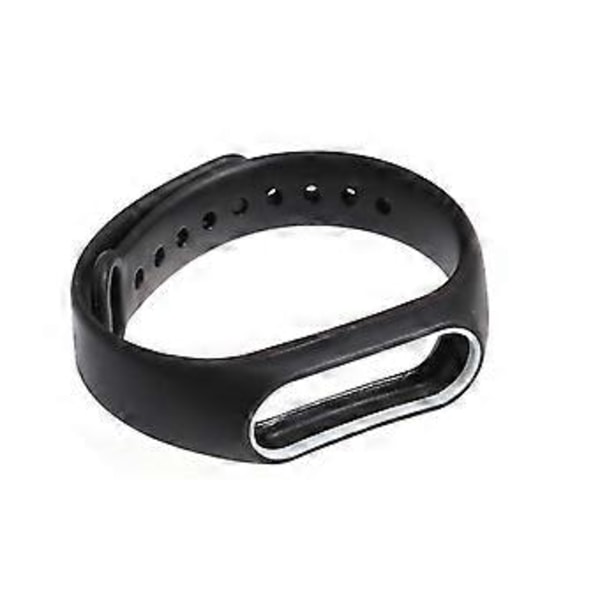 Kaksivärinen lisävaruste Pulseira ranneke Vaihto silikoni ranneke Miband 2 Xiaomi 2 älykäs rannekoru (musta ja valkoinen)