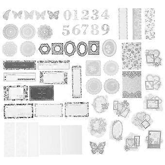100 st Spets Papper för Scrapbooking, Spets Dekaler, Självhäftande Spetspapper för Hantverk