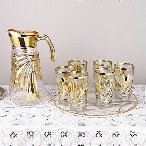 Vandkande Buffetbord Glas Retro Kreativ 30 X 41 X 13cm Bar Natbord Europæisk Stil Gylden Bægerkop( )
