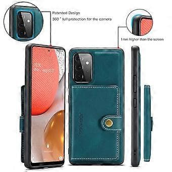 Retro Magnetisk Aftagelig Etui Til Samsung Galaxy A72 5G (Blå)