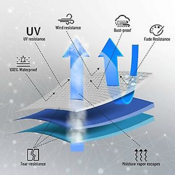 210D Havemøbel Vandtæt Beskyttelsesbetræk, UV-Resistent Oxford Klud til Bord Stol, Sofa - 315 x 160 x 74cm