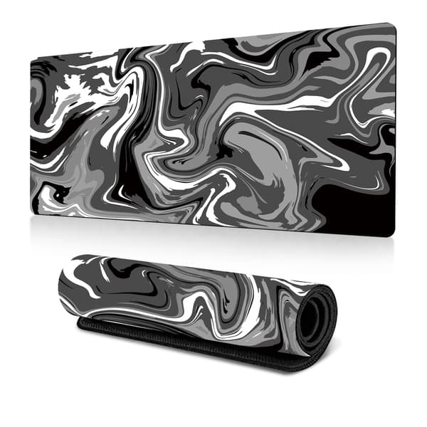 XXL Stor Gaming Musematte (Svart Topografisk, stil 2)