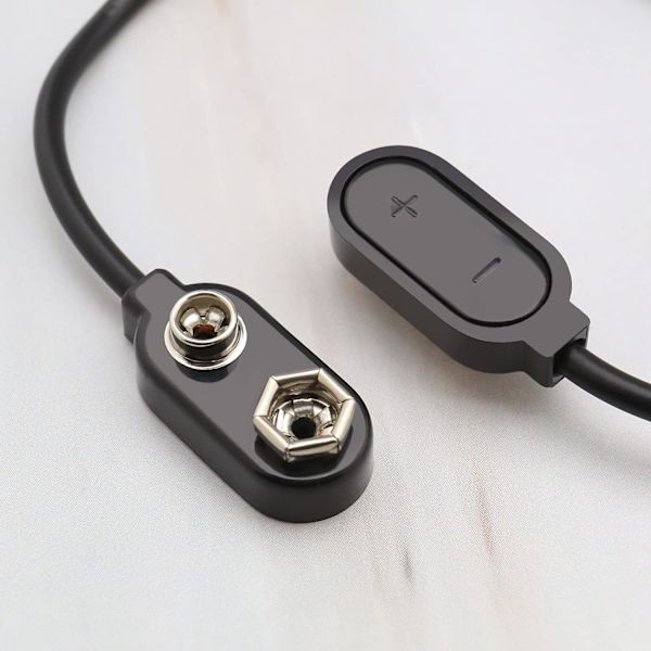 3 st 9V batteriklämma konverterkabel 5,5 mm 2,1 mm hane kontakt 9 volt strömkabel snäppkontakt för Gui
