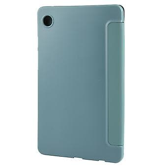 Tri-fold lærtablettveske for Samsung Galaxy Tab A9 (Mørkegrønn)