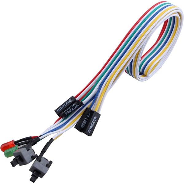 65CM 2-pack PC-strömbrytare med LED-kabel och ljuskabel 3 i 1 för stationär PC ATX-fodral Kill