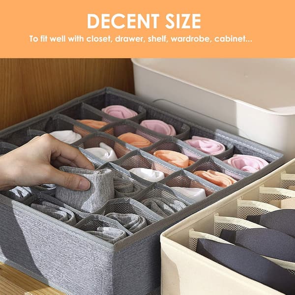 3-pack strumpor underkläder arrangör, 30 lådor arrangörer, tyg vik