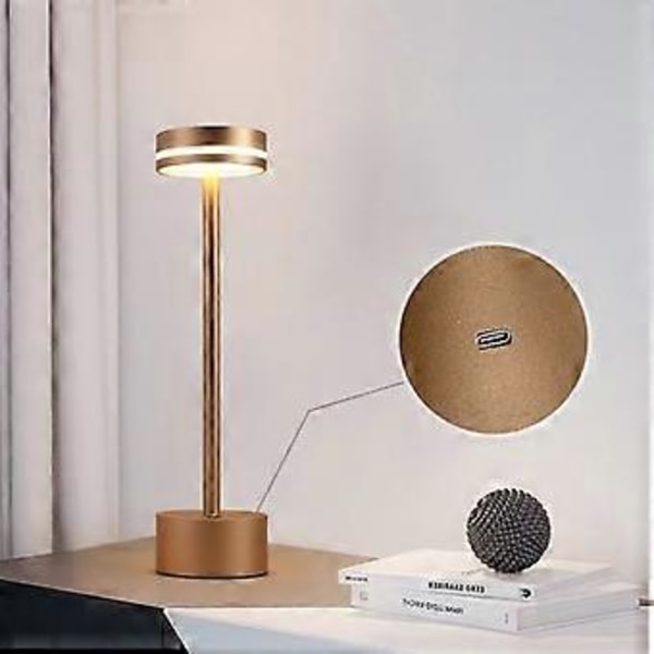 Ladattava johdoton LED-pöytävalaisin, 3 värilämpötilaa, himmennettävä, USB-pöytävalaisin kotiin ( )