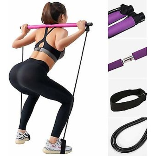 Fitnessmaskine - Lang Modstand - til Styrketræning, Lilla, 91 cm