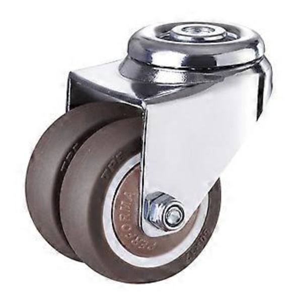 2 tommers bærende 80KG Stol Brun Gummi Svingbart Hjul Hulltopp Stille Hjul QinHai(Aktivitet)