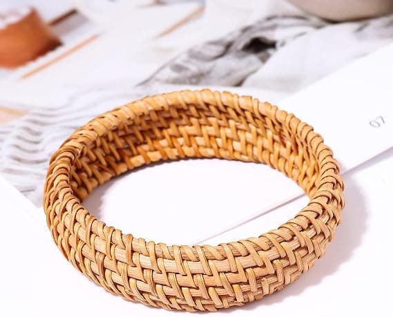 Rattan Armbånd for Kvinner Håndlaget Lett Straw Wicker Braid
