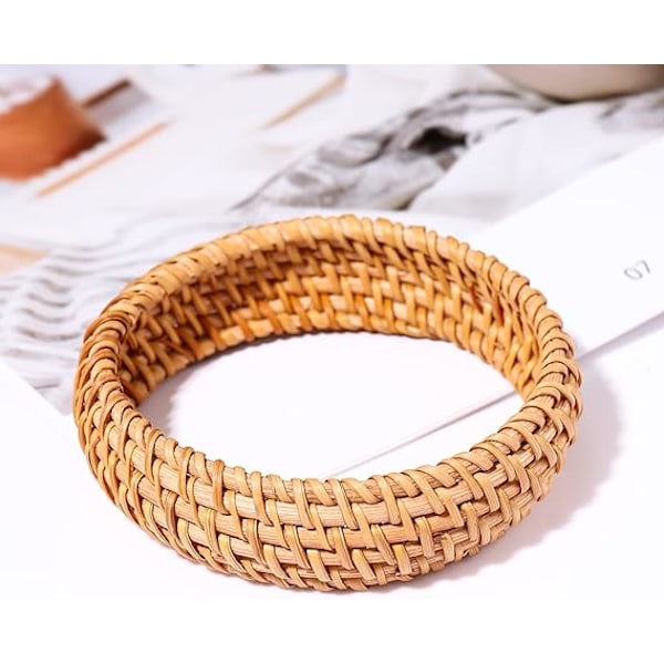 Rattan Armbånd til Kvinder Håndlavet Letvægts Halm Fletting