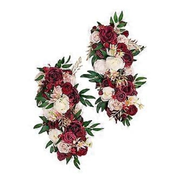 Kunstig Blomster Swag Bryllupsbue Blomster til Bue Have Baggrund Rød (Rød)
