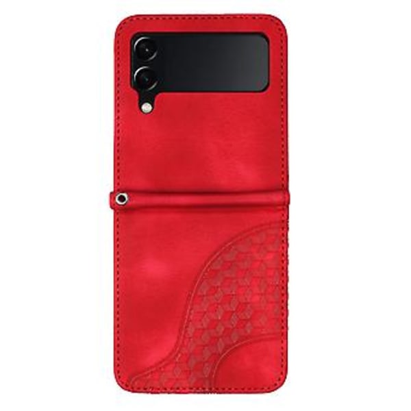 Elefant-preget PU-etui for Samsung Galaxy Z Flip3 5G (Rød)