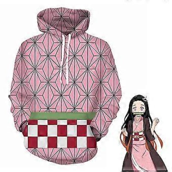 Barn Anime Demon Slayer Cosplay Hoodie Vuxen Tanjirou Nezuko Tröja (XXXS Kamado Nezuko)
