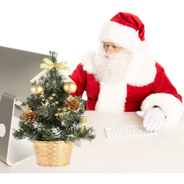 Lille kunstig juletræ i fyr til skrivebord, midtpunkt, Chris