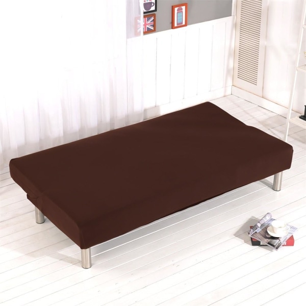 Kaffe armløst sofabetræk med elastisk sengepude glidende skærm
