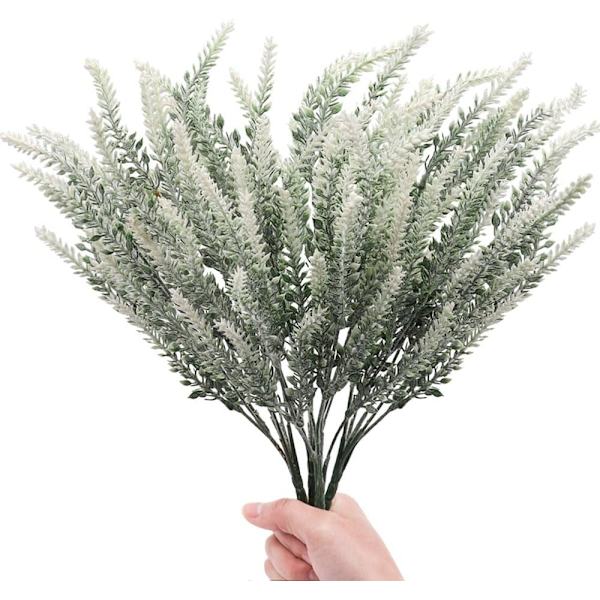 4-pack vita konstgjorda flockade lavendelblommor
