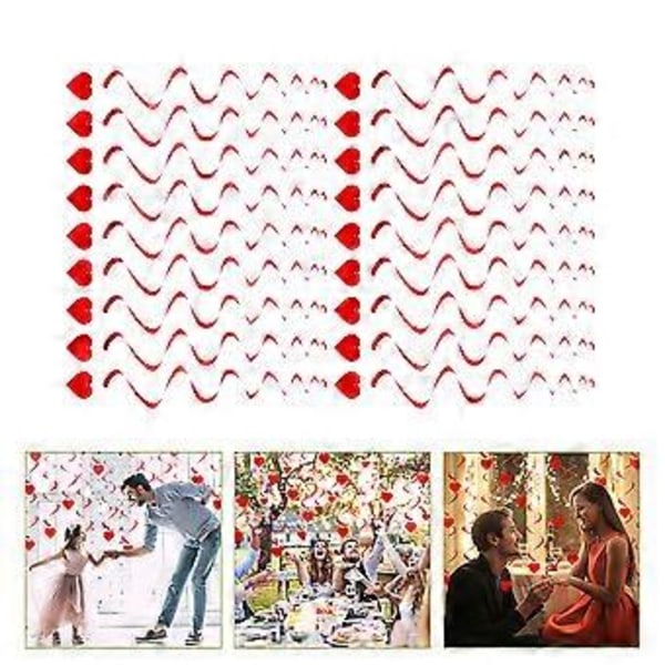 18 stk. Valentinsdag Spiral Ornament Kærlighedshjerte Hvirvel Hængepynt