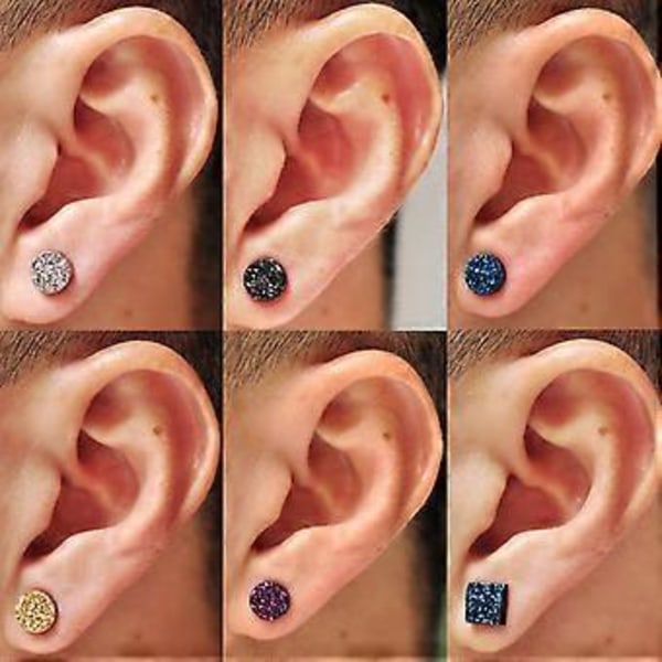 Terapi Örhängen Magnetterapi Germanium Örhängen Lymfdränage Örhängen, 50% Rabatt (8mm Svart)
