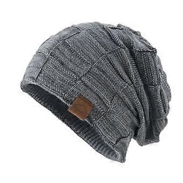 Elastiske Beanies Hue med Tyk Plysforing Vindtæt Hue til Kvinder Piger Hold Ørerne Varme Beanies Koldt Vejr Forsyninger blandet grå (blandet grå)