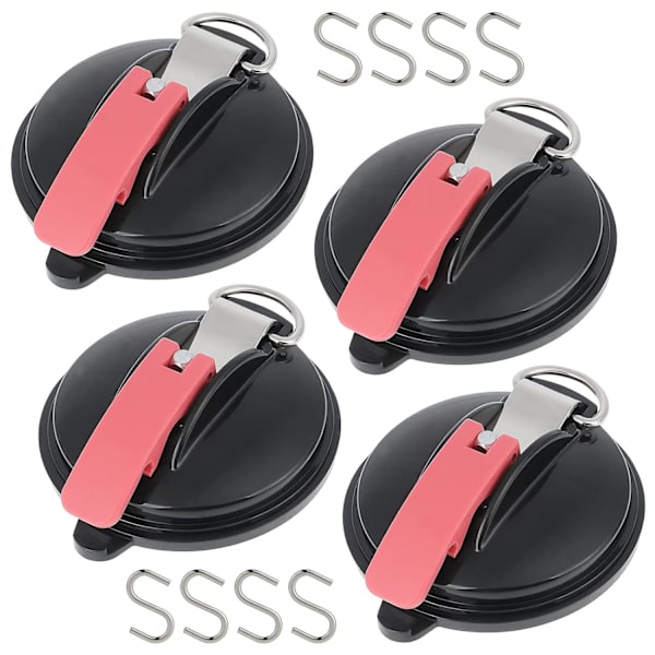 4-pack sugkoppsfästen för bil, camping sugkoppar med 8 fasta