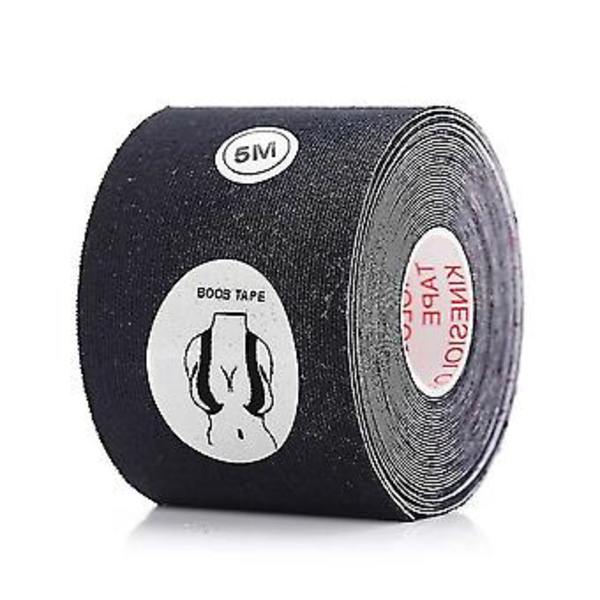 Brösttejp Nippelskydd Bröstkudde Booby Lift Push Up Axelbandslös Osynlig Sticker (L-5CM x 5.0M Svart)