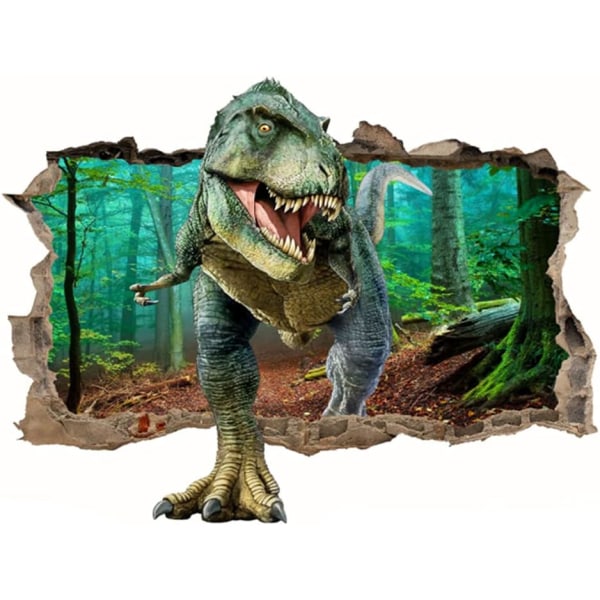 Väggmålning Dinosaure 3D, Sticker Muraux 3D Dinosaure, Sticker