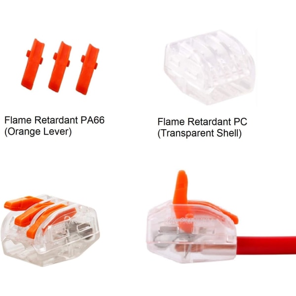 50 stk. Elektriske Stik, Hurtigforbindelsesklemmer, 3 T