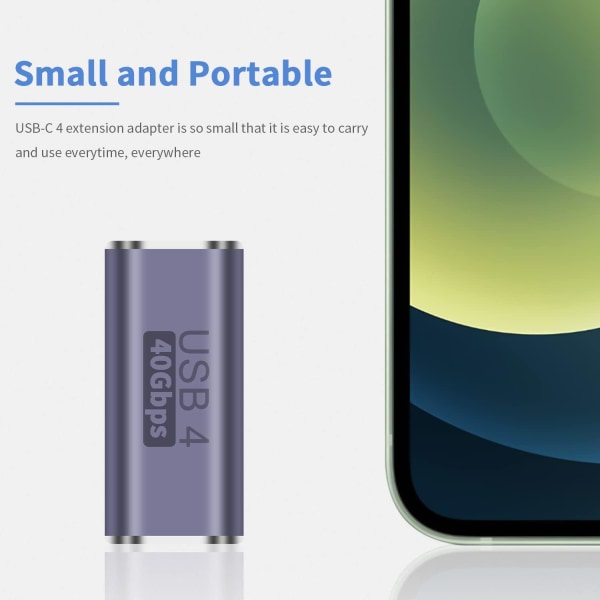 USB C-kobling 40 Gbps, USB C hunn til hunn støtter 8k@60HZ og 100W hurtig